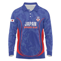 Custom Japan Football Long Sleeve Polo Shirt 2026 Come On Samurai Blue - Wonder Print Shop