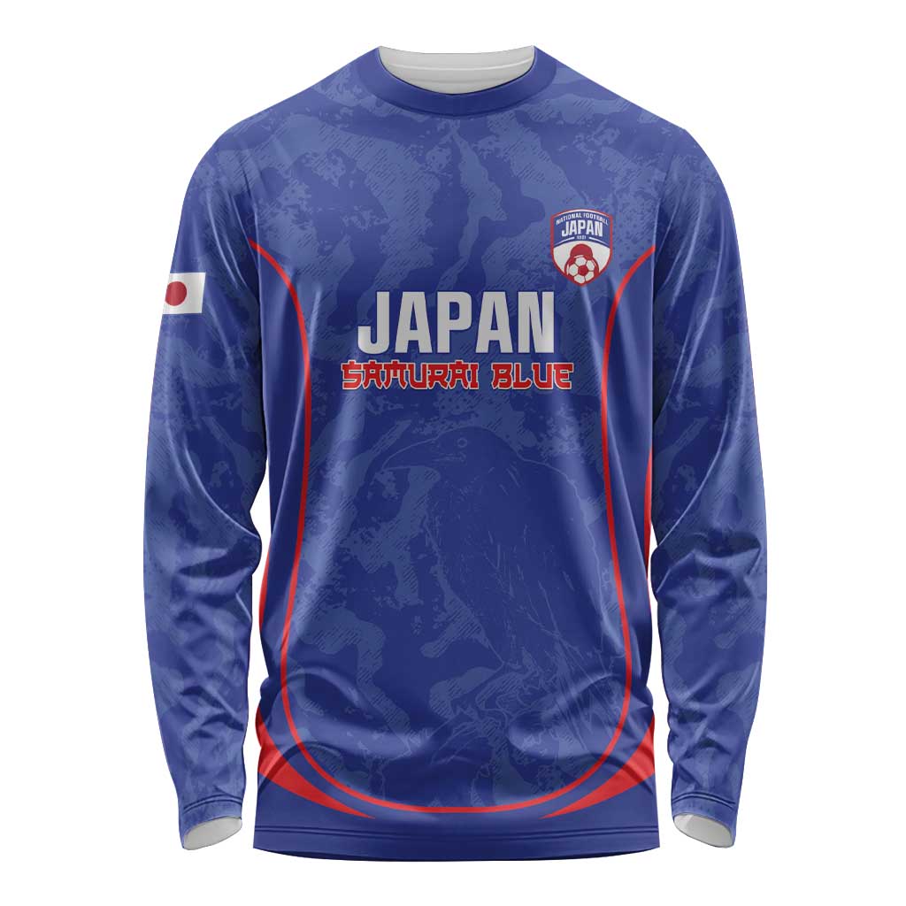 Custom Japan Football Long Sleeve Shirt 2026 Come On Samurai Blue - Wonder Print Shop