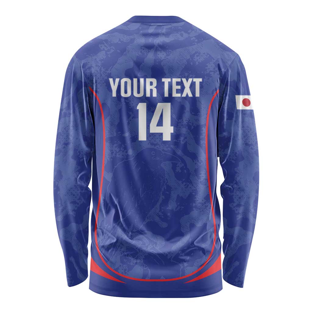 Custom Japan Football Long Sleeve Shirt 2026 Come On Samurai Blue - Wonder Print Shop