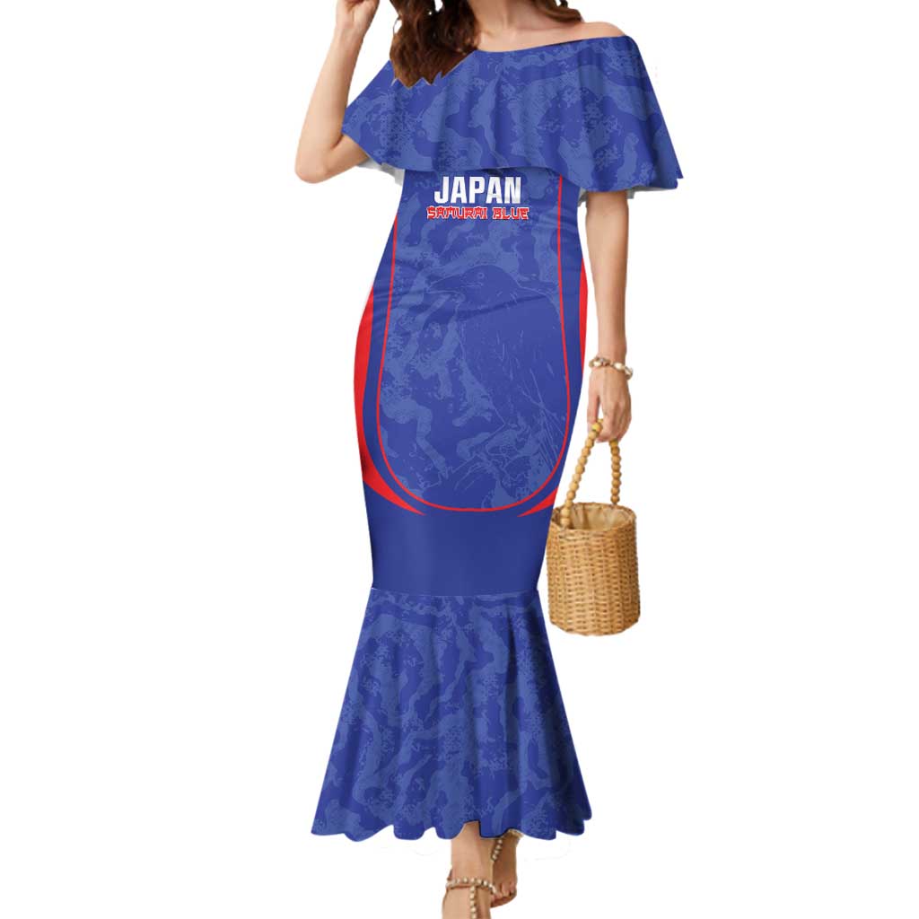 Custom Japan Football Mermaid Dress 2026 Come On Samurai Blue - Wonder Print Shop