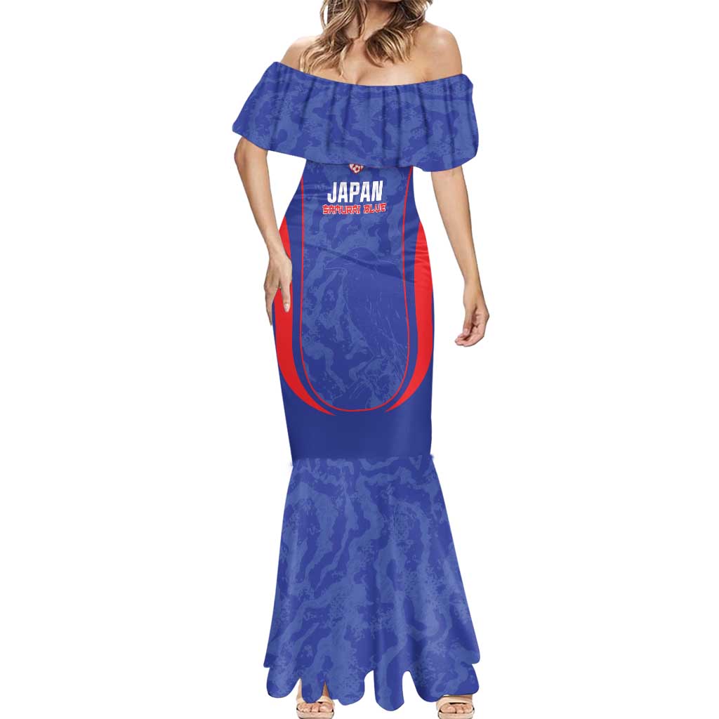 Custom Japan Football Mermaid Dress 2026 Come On Samurai Blue - Wonder Print Shop