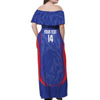 Custom Japan Football Off Shoulder Maxi Dress 2026 Come On Samurai Blue - Wonder Print Shop