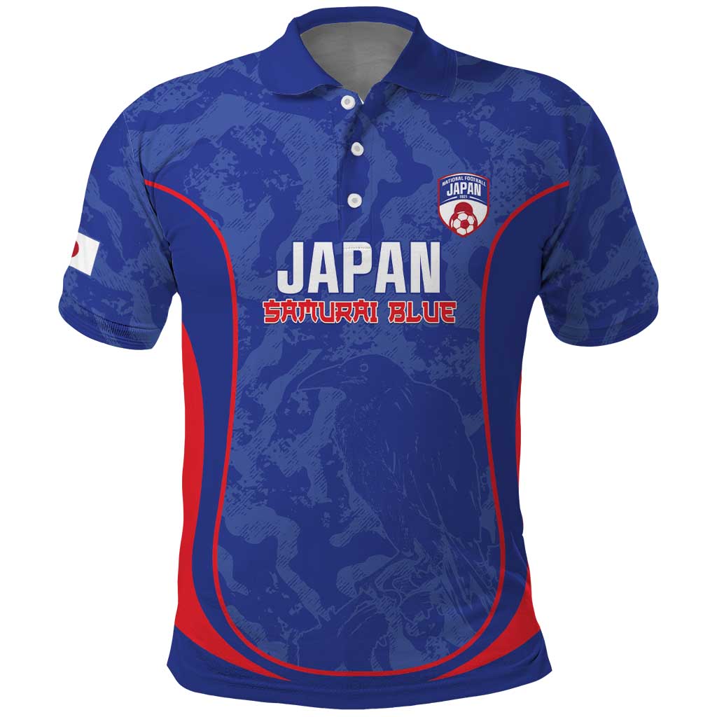 Custom Japan Football Polo Shirt 2026 Come On Samurai Blue - Wonder Print Shop