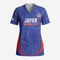 Custom Japan Football Scrub Top 2026 Come On Samurai Blue - Wonder Print Shop