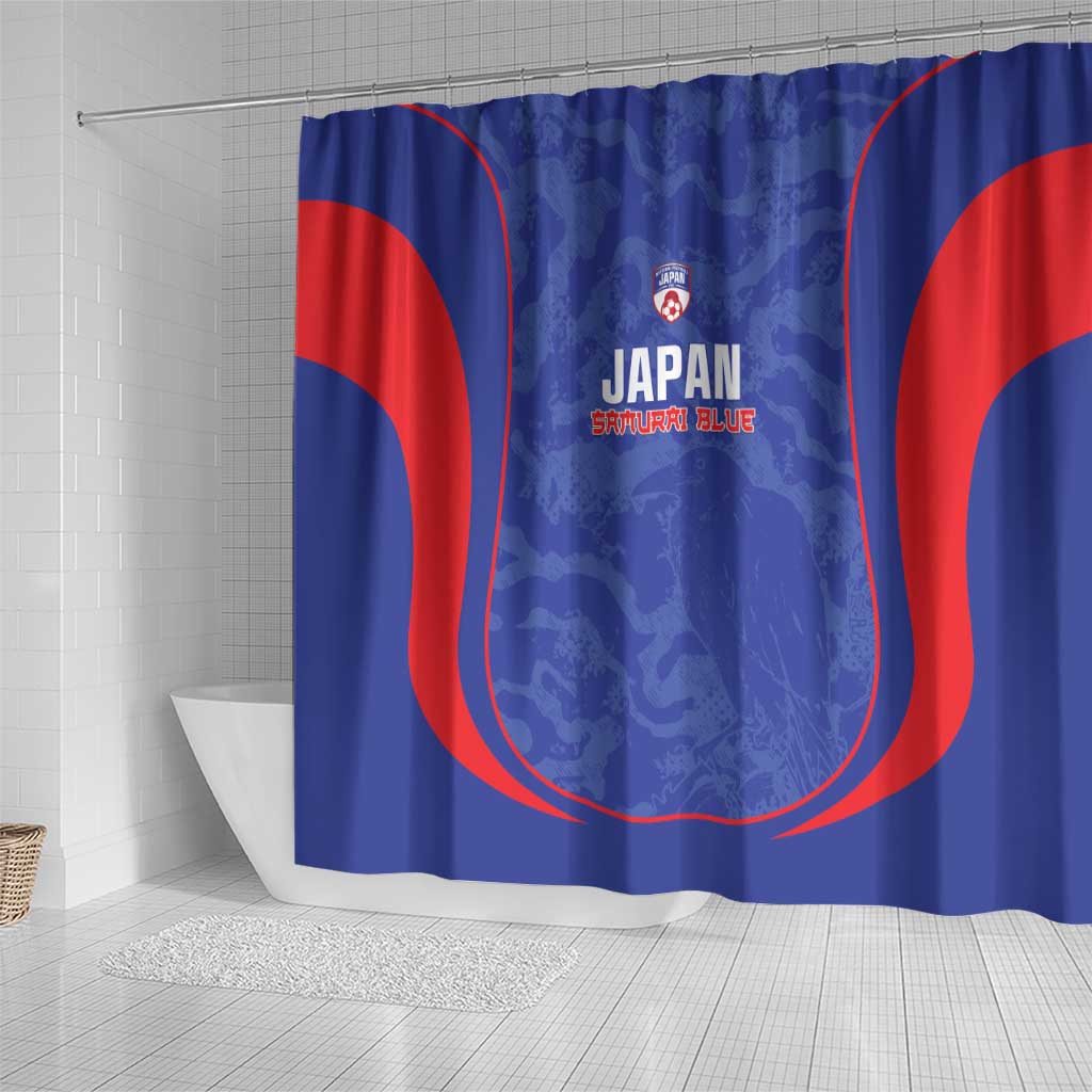 Japan Football Shower Curtain 2026 Come On Samurai Blue - Wonder Print Shop