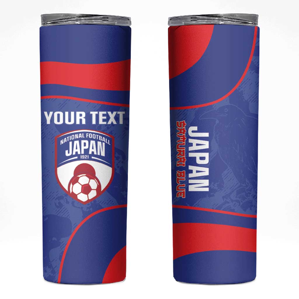Custom Japan Football Skinny Tumbler 2026 Come On Samurai Blue - Wonder Print Shop