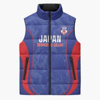 Custom Japan Football Sleeveless Puffer Jacket 2026 Come On Samurai Blue - Wonder Print Shop
