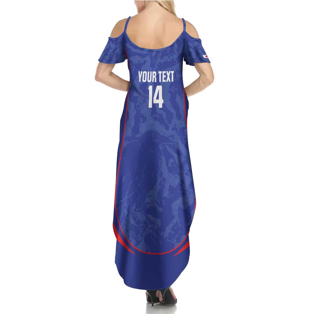 Custom Japan Football Summer Maxi Dress 2026 Come On Samurai Blue - Wonder Print Shop