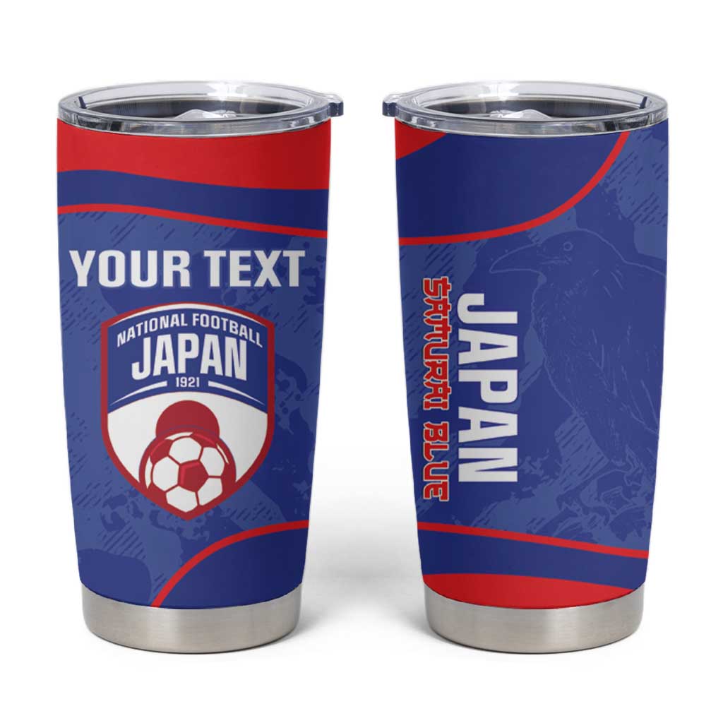 Custom Japan Football Tumbler Cup 2026 Come On Samurai Blue - Wonder Print Shop