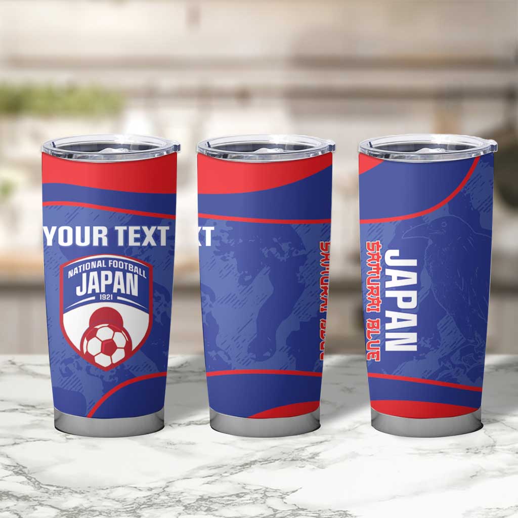 Custom Japan Football Tumbler Cup 2026 Come On Samurai Blue - Wonder Print Shop