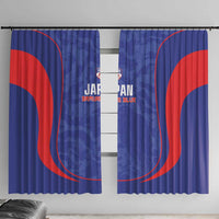 Japan Football Window Curtain 2026 Come On Samurai Blue - Wonder Print Shop