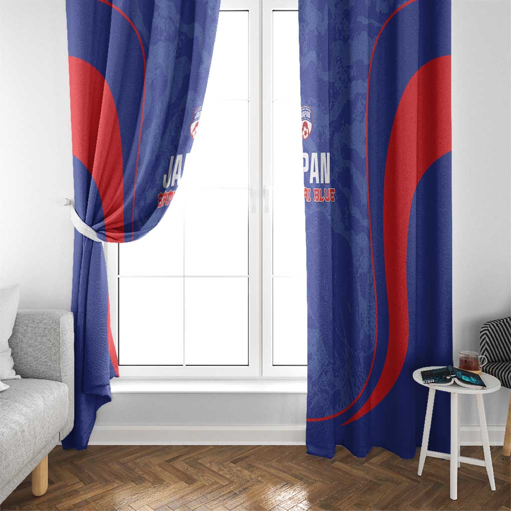 Japan Football Window Curtain 2026 Come On Samurai Blue - Wonder Print Shop