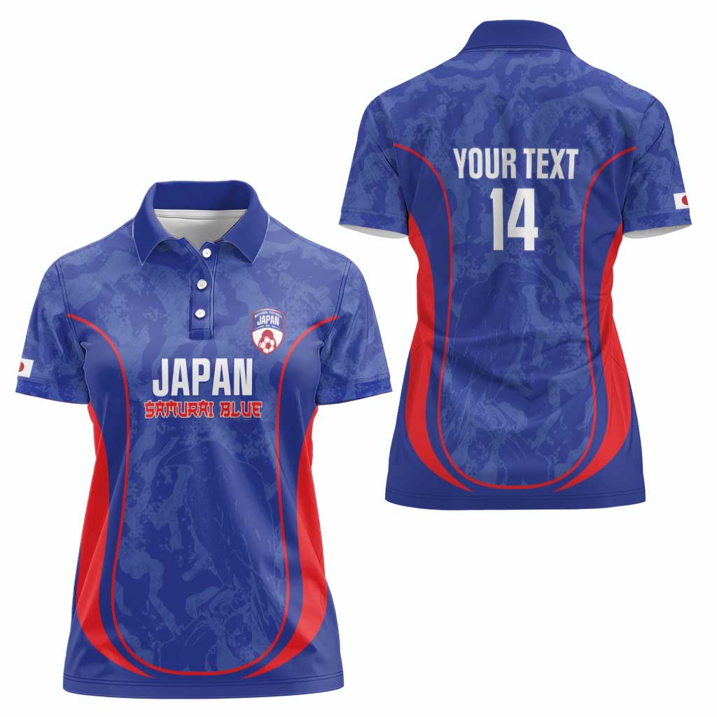 Custom Japan Football Women Polo Shirt 2026 Come On Samurai Blue - Wonder Print Shop