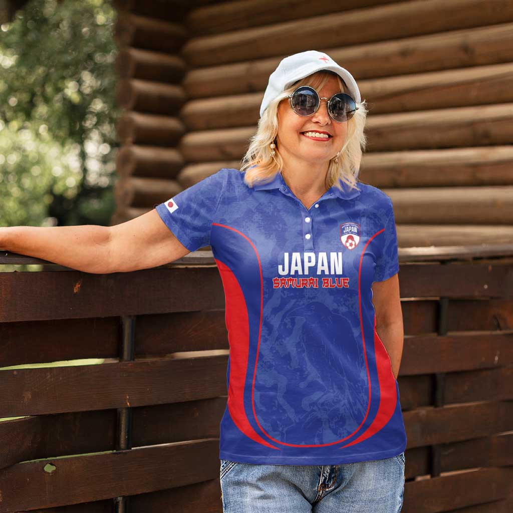 Custom Japan Football Women Polo Shirt 2026 Come On Samurai Blue - Wonder Print Shop