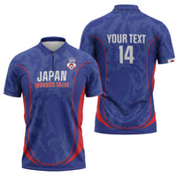Custom Japan Football Zipper Polo Shirt 2026 Come On Samurai Blue - Wonder Print Shop