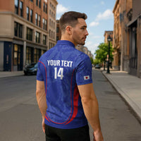 Custom Japan Football Zipper Polo Shirt 2026 Come On Samurai Blue - Wonder Print Shop