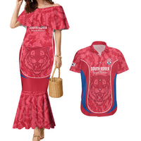 Custom South Korea Football Couples Matching Mermaid Dress and Hawaiian Shirt 2026 Come On Taegeuk Warriors - Wonder Print Shop