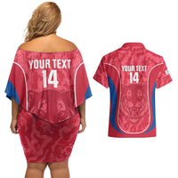 Custom South Korea Football Couples Matching Off Shoulder Short Dress and Hawaiian Shirt 2026 Come On Taegeuk Warriors - Wonder Print Shop
