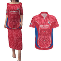 Custom South Korea Football Couples Matching Puletasi and Hawaiian Shirt 2026 Come On Taegeuk Warriors - Wonder Print Shop