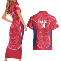 Custom South Korea Football Couples Matching Short Sleeve Bodycon Dress and Hawaiian Shirt 2026 Come On Taegeuk Warriors - Wonder Print Shop
