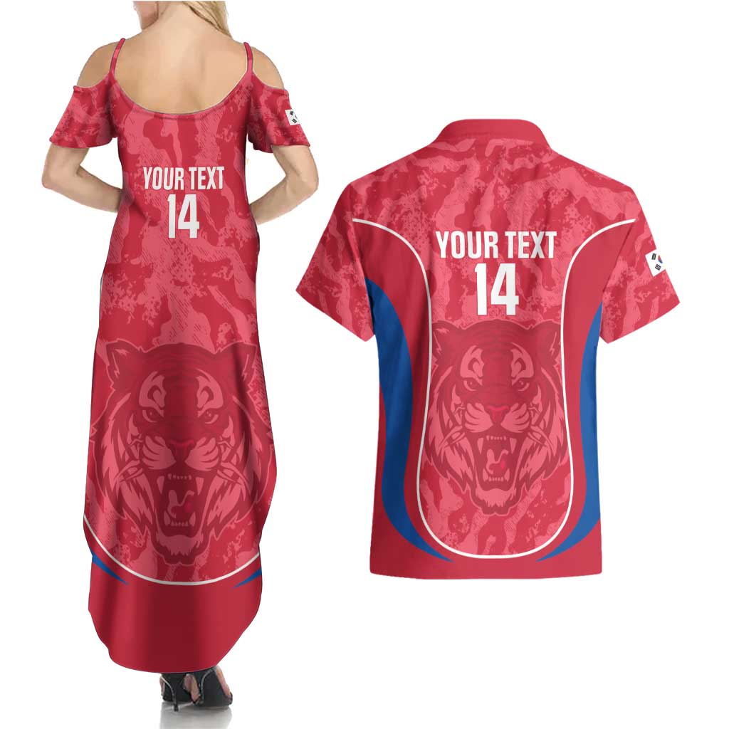 Custom South Korea Football Couples Matching Summer Maxi Dress and Hawaiian Shirt 2026 Come On Taegeuk Warriors - Wonder Print Shop