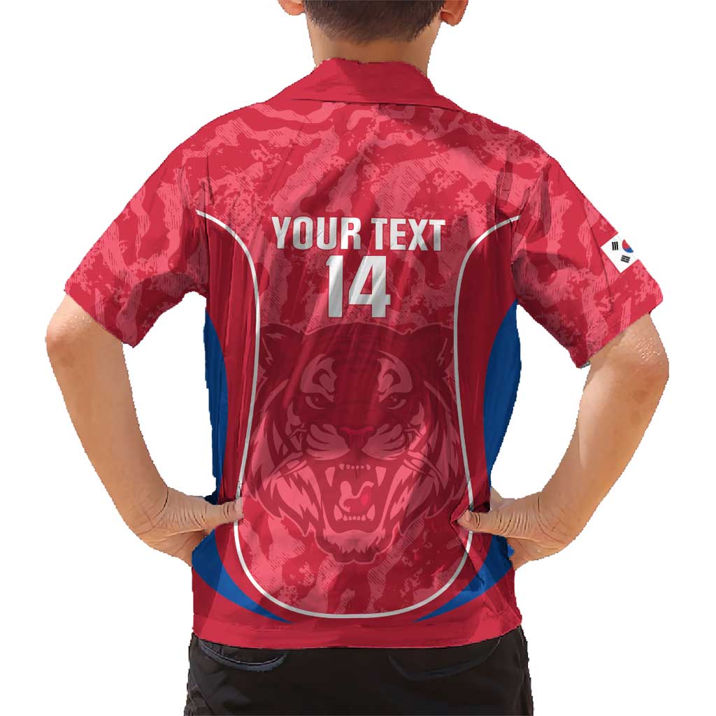 Custom South Korea Football Family Matching Off Shoulder Maxi Dress and Hawaiian Shirt 2026 Come On Taegeuk Warriors - Wonder Print Shop