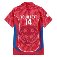 Custom South Korea Football Family Matching Off Shoulder Maxi Dress and Hawaiian Shirt 2026 Come On Taegeuk Warriors - Wonder Print Shop