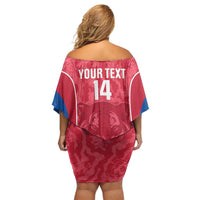 Custom South Korea Football Family Matching Off Shoulder Short Dress and Hawaiian Shirt 2026 Come On Taegeuk Warriors - Wonder Print Shop