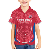 Custom South Korea Football Family Matching Off Shoulder Short Dress and Hawaiian Shirt 2026 Come On Taegeuk Warriors - Wonder Print Shop