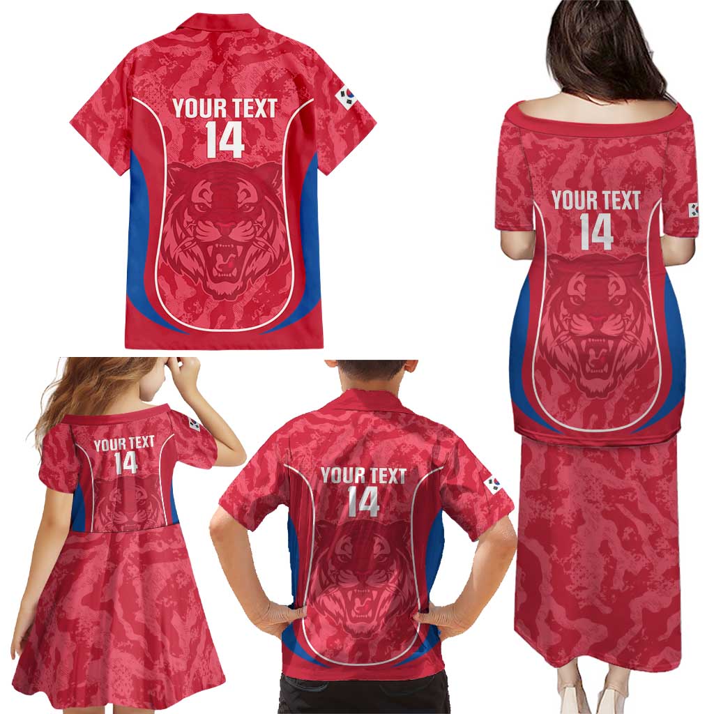 Custom South Korea Football Family Matching Puletasi and Hawaiian Shirt 2026 Come On Taegeuk Warriors - Wonder Print Shop