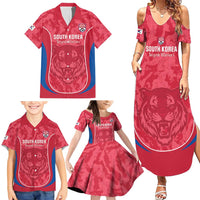 Custom South Korea Football Family Matching Summer Maxi Dress and Hawaiian Shirt 2026 Come On Taegeuk Warriors - Wonder Print Shop