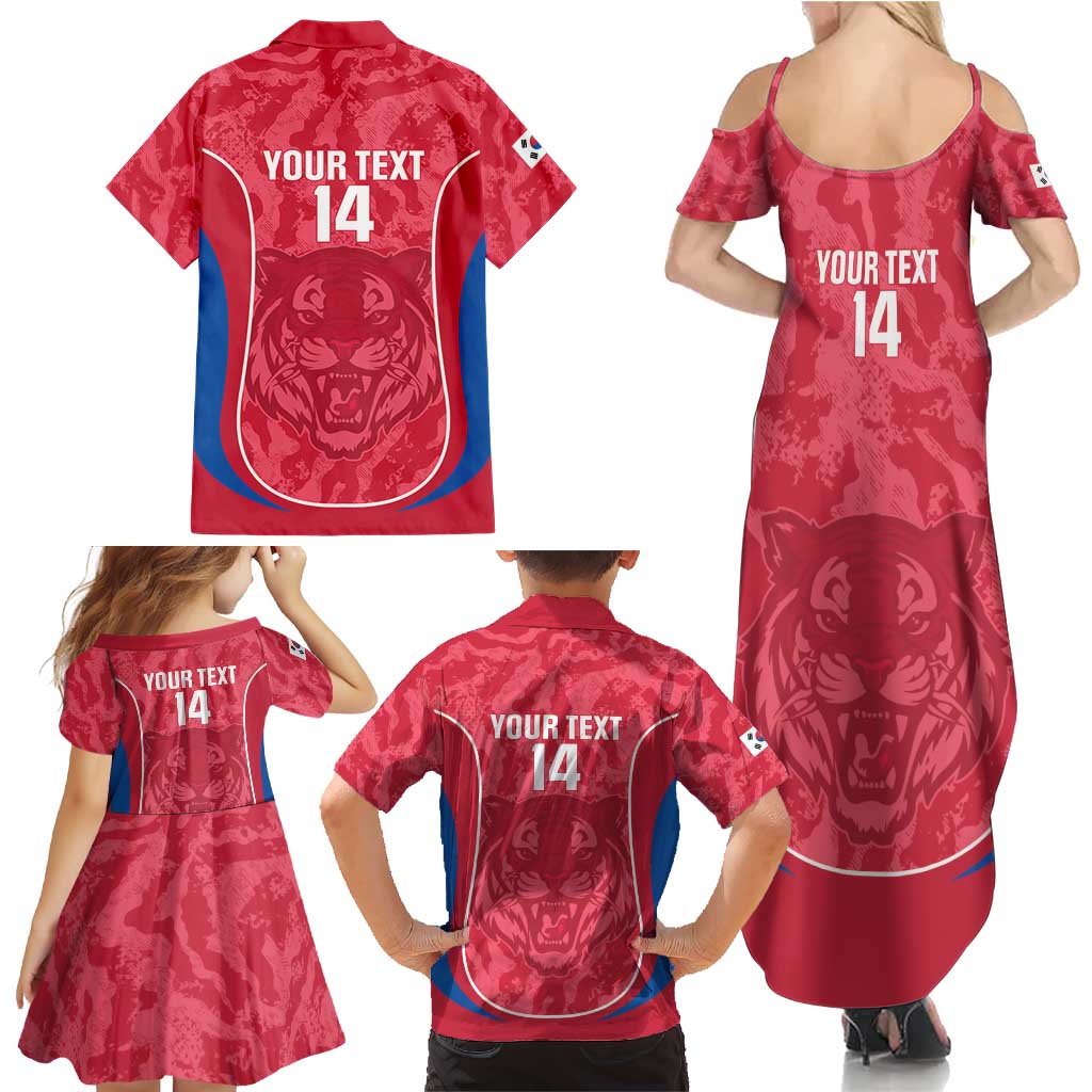 Custom South Korea Football Family Matching Summer Maxi Dress and Hawaiian Shirt 2026 Come On Taegeuk Warriors - Wonder Print Shop