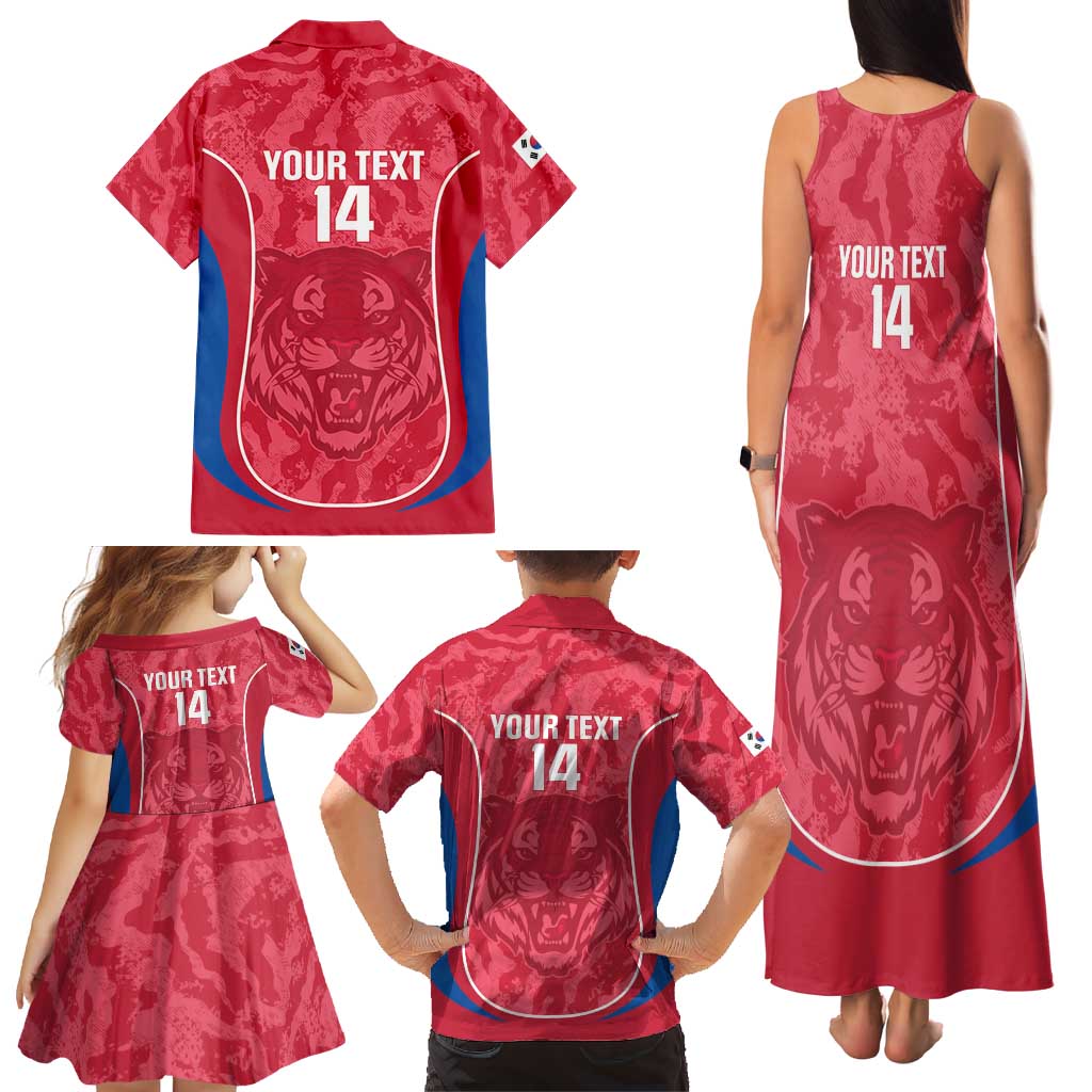Custom South Korea Football Family Matching Tank Maxi Dress and Hawaiian Shirt 2026 Come On Taegeuk Warriors - Wonder Print Shop