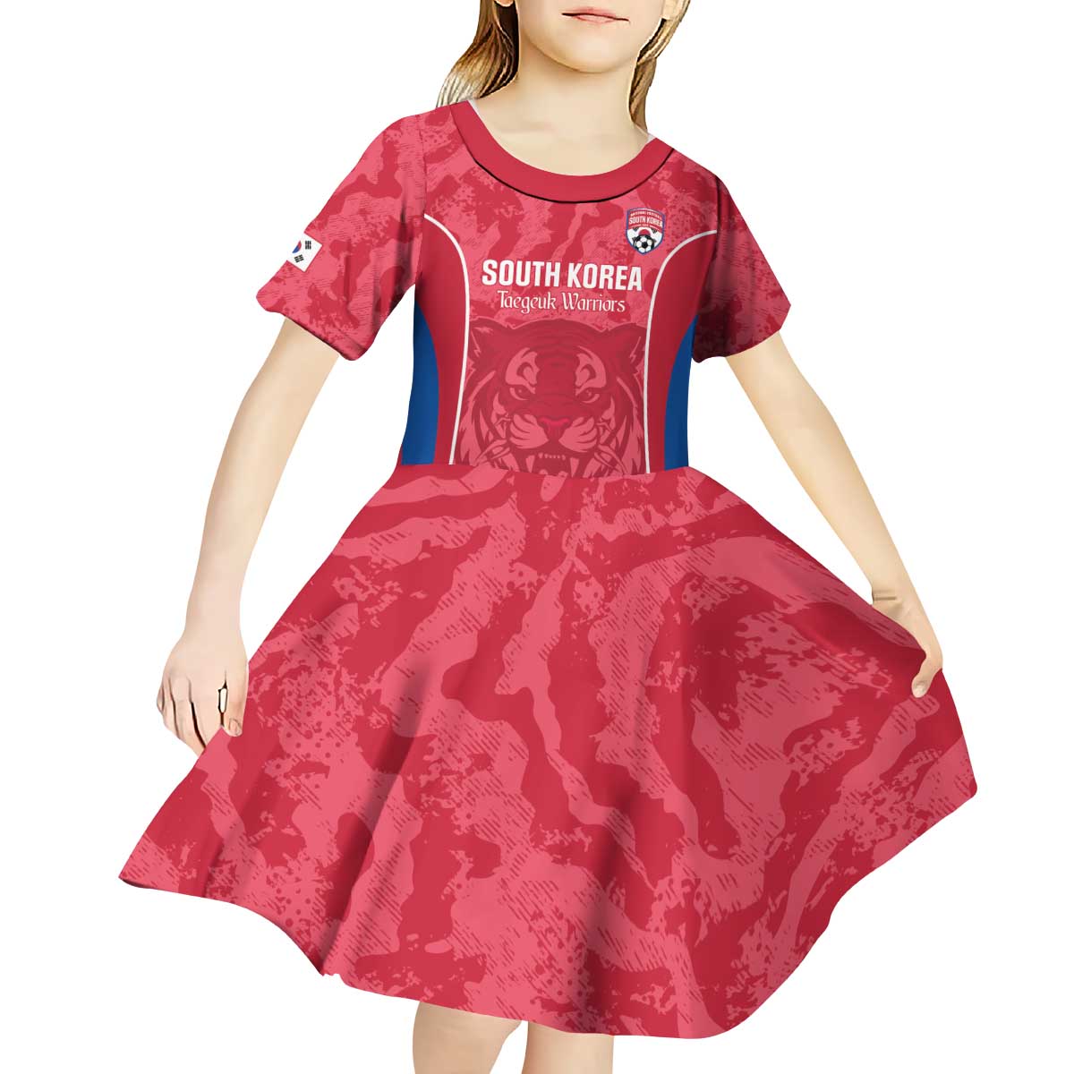 Custom South Korea Football Kid Short Sleeve Dress 2026 Come On Taegeuk Warriors - Wonder Print Shop