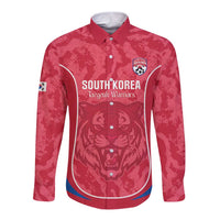 Custom South Korea Football Long Sleeve Button Shirt 2026 Come On Taegeuk Warriors - Wonder Print Shop