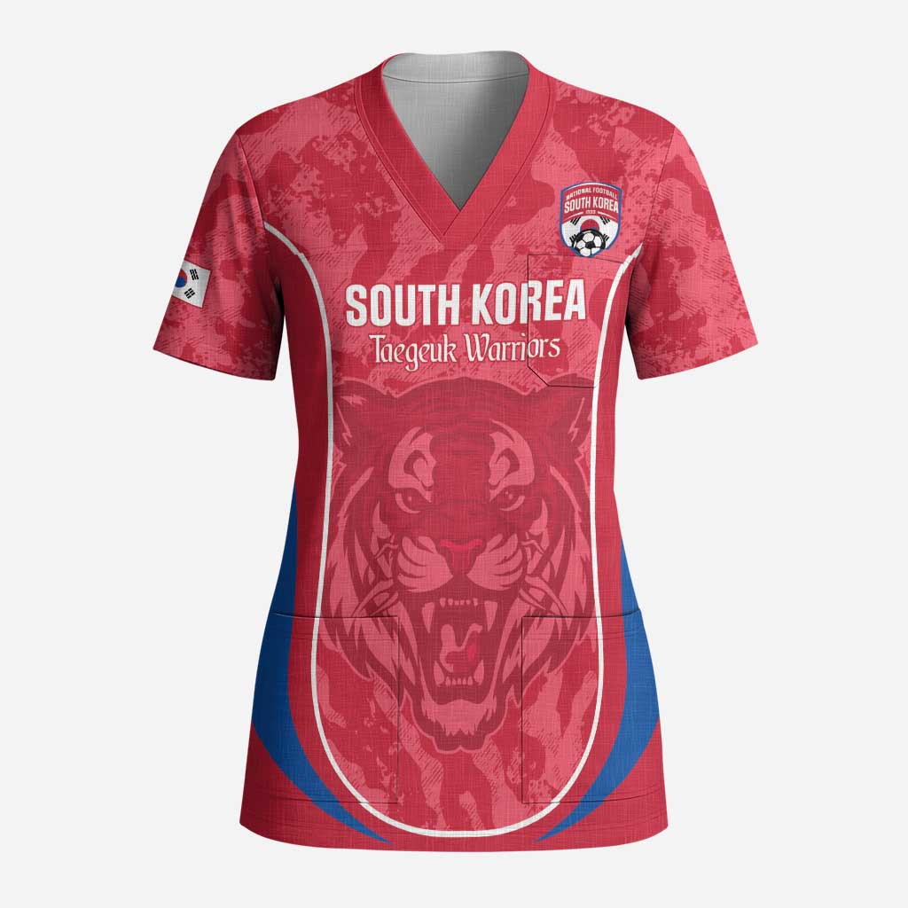 Custom South Korea Football Scrub Top 2026 Come On Taegeuk Warriors - Wonder Print Shop