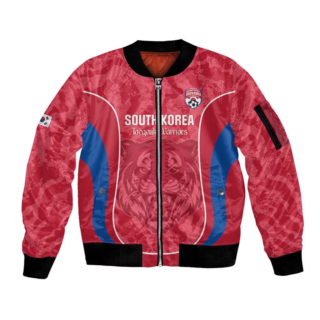Custom South Korea Football Sleeve Zip Bomber Jacket 2026 Come On Taegeuk Warriors - Wonder Print Shop