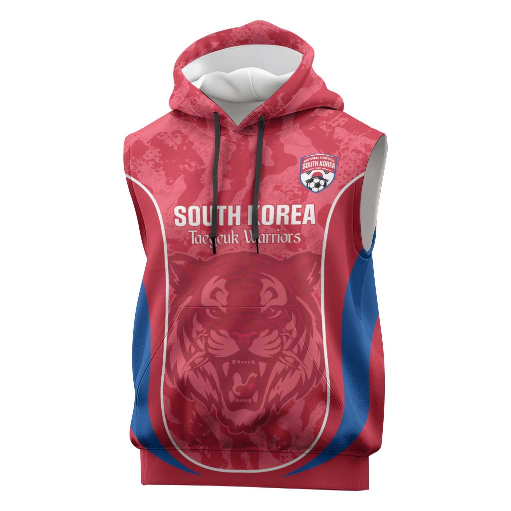 Custom South Korea Football Sleeveless Hoodie 2026 Come On Taegeuk Warriors - Wonder Print Shop