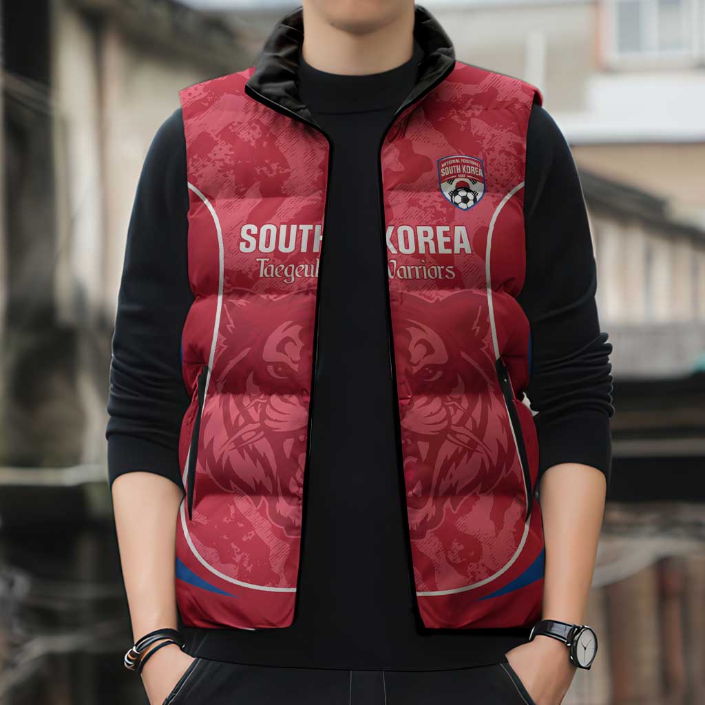 Custom South Korea Football Sleeveless Puffer Jacket 2026 Come On Taegeuk Warriors - Wonder Print Shop