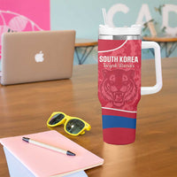 Custom South Korea Football Tumbler With Handle 2026 Come On Taegeuk Warriors - Wonder Print Shop