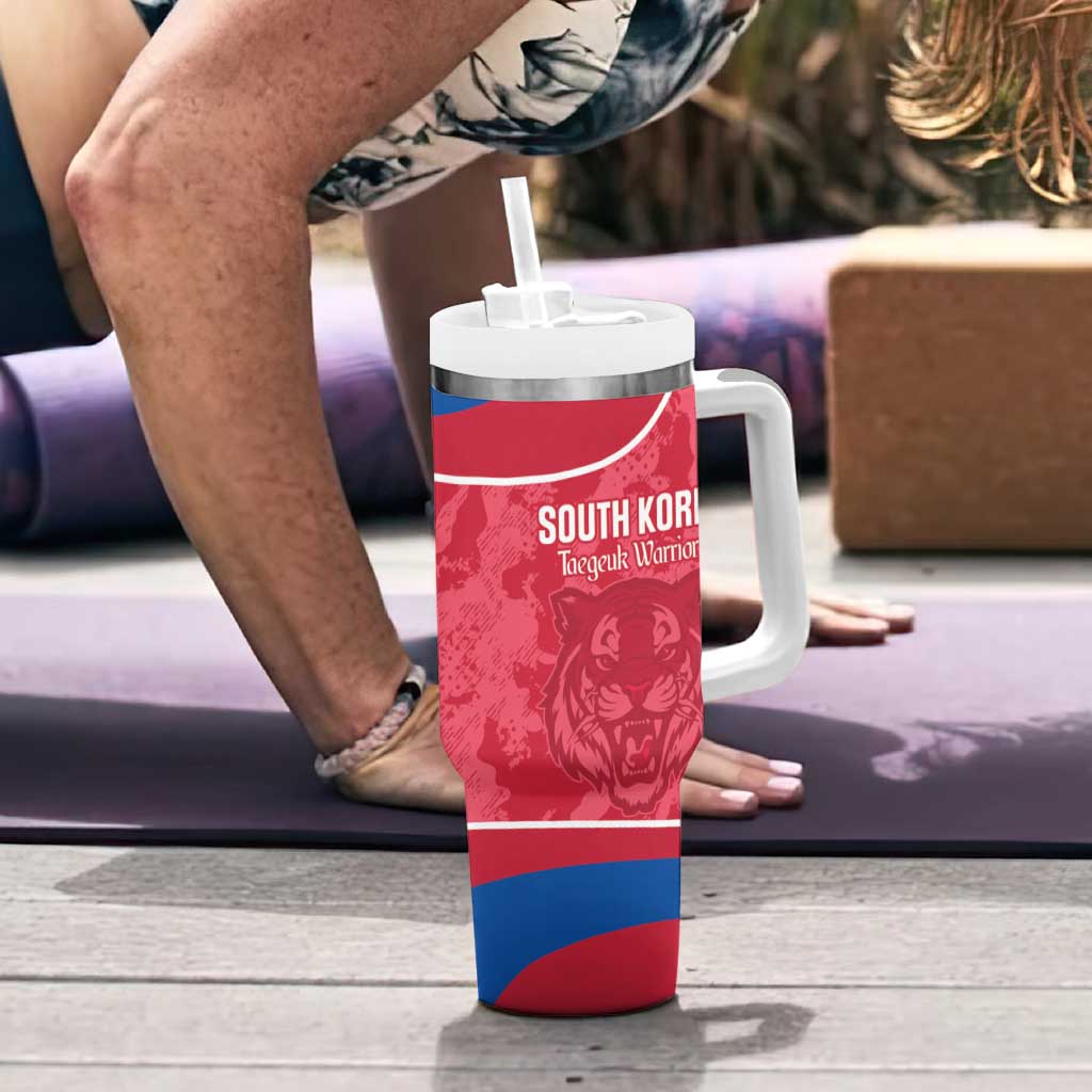Custom South Korea Football Tumbler With Handle 2026 Come On Taegeuk Warriors - Wonder Print Shop