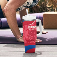 Custom South Korea Football Tumbler With Handle 2026 Come On Taegeuk Warriors - Wonder Print Shop