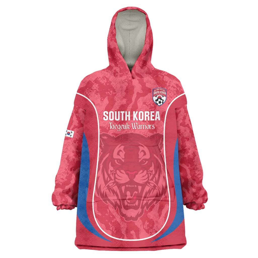 Custom South Korea Football Wearable Blanket Hoodie 2026 Come On Taegeuk Warriors - Wonder Print Shop