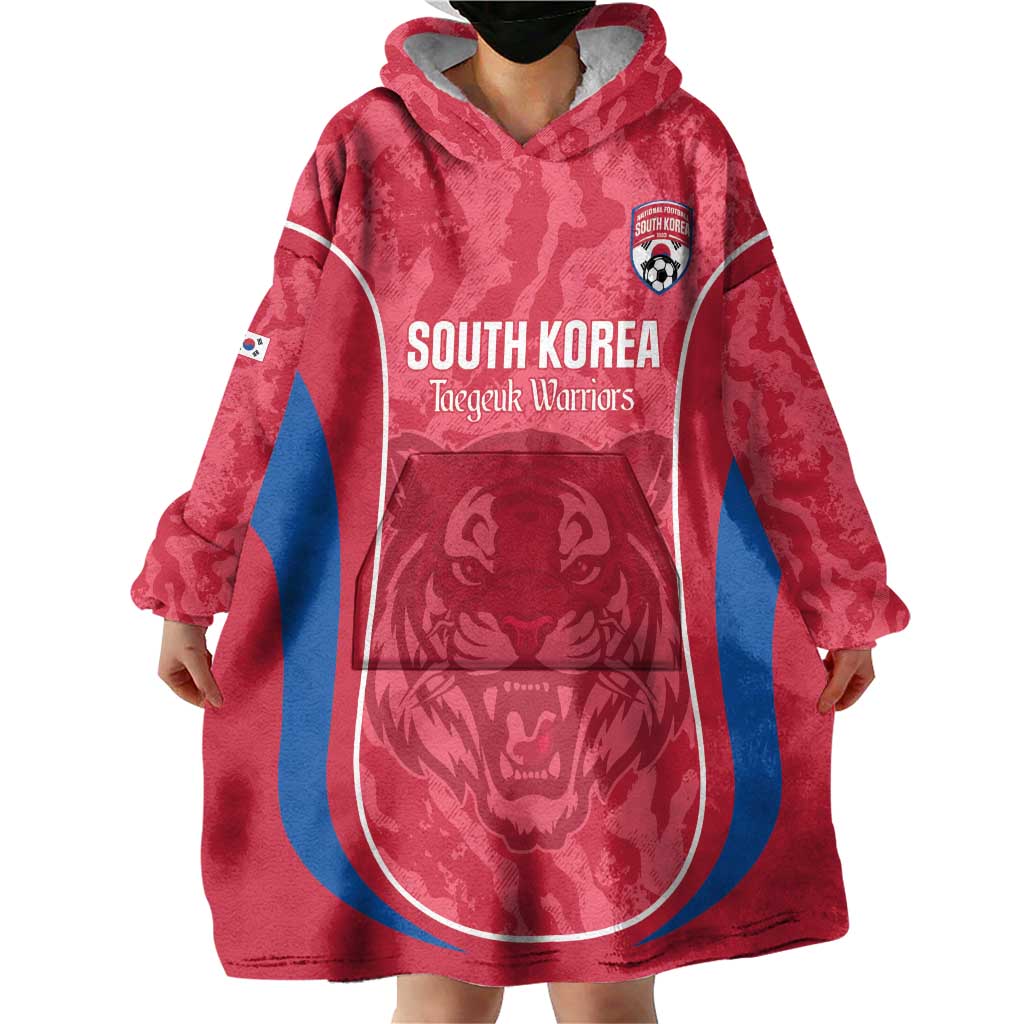 Custom South Korea Football Wearable Blanket Hoodie 2026 Come On Taegeuk Warriors - Wonder Print Shop