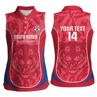 Custom South Korea Football Women Sleeveless Polo Shirt 2026 Come On Taegeuk Warriors - Wonder Print Shop