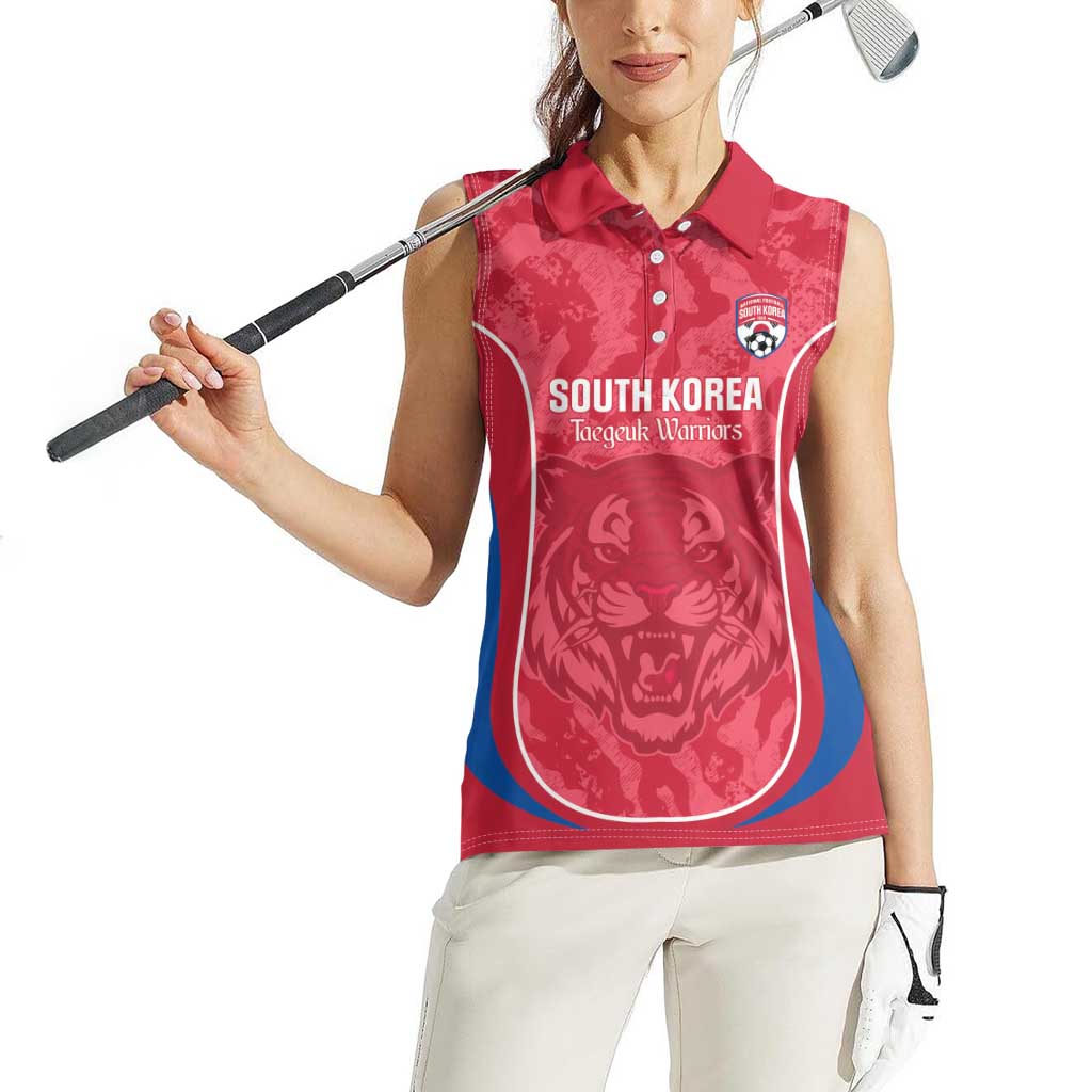 Custom South Korea Football Women Sleeveless Polo Shirt 2026 Come On Taegeuk Warriors - Wonder Print Shop