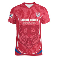Custom South Korea Football Women V-Neck T-Shirt 2026 Come On Taegeuk Warriors - Wonder Print Shop