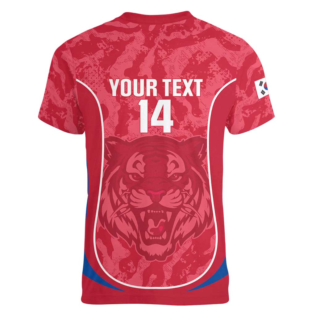 Custom South Korea Football Women V-Neck T-Shirt 2026 Come On Taegeuk Warriors - Wonder Print Shop