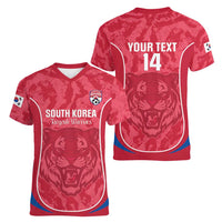 Custom South Korea Football Women V-Neck T-Shirt 2026 Come On Taegeuk Warriors - Wonder Print Shop