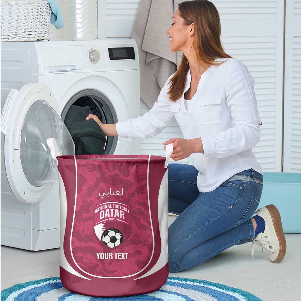 Custom Qatar Football Laundry Basket 2026 Come On The Maroons - Wonder Print Shop